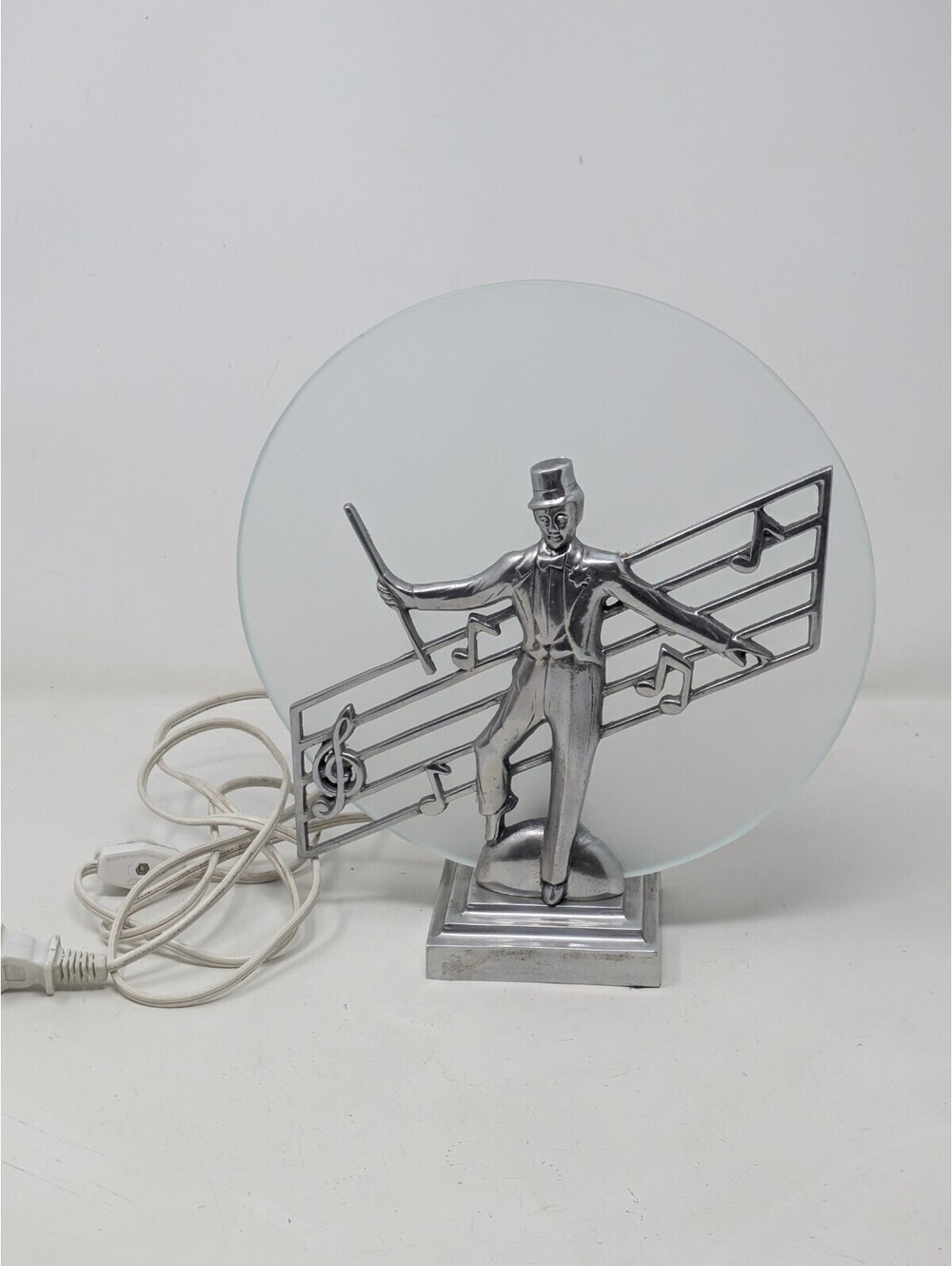 Vintage Art Deco Metal Tap Dancer Accent Lamp 1930's Cast Iron-Original